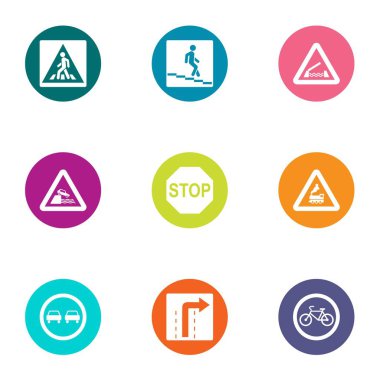 Kılavuzu işareti Icons set, düz stil