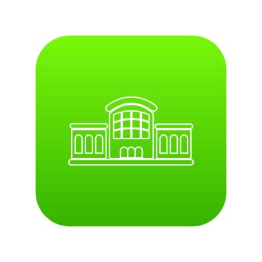 Tren İstasyonu yeşil simge vektör