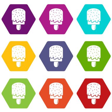 9 vektör sır dondurma Icons set