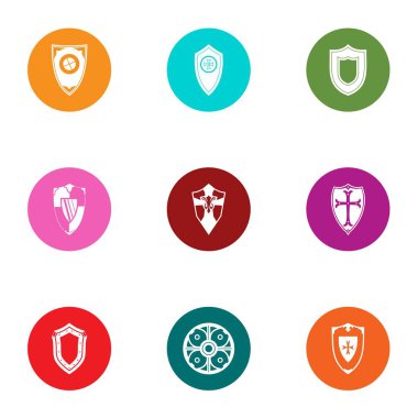 kalkan Icons set, düz stil