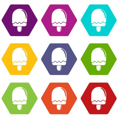 9 vektör yarım daire biçimli dondurma Icons set