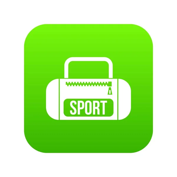 스포츠 가방 아이콘 디지털 그린 — 스톡 벡터