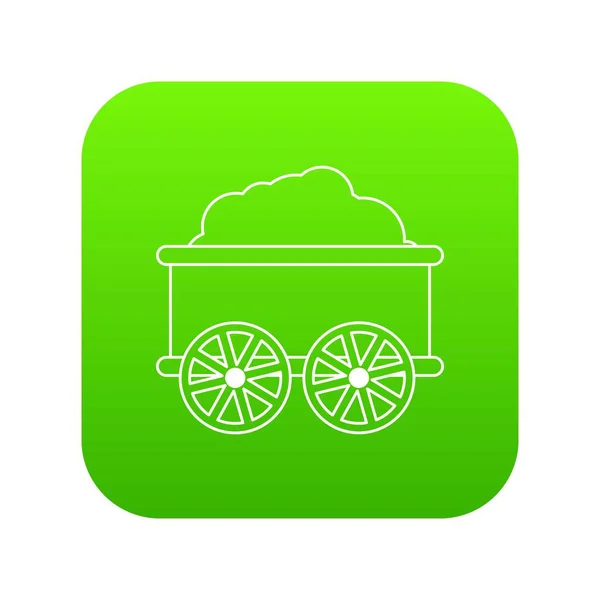 Train wagon icon green vector — Stock Vector