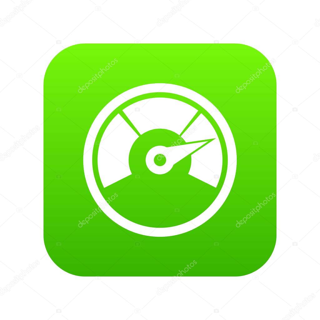 Speedometer icon digital green