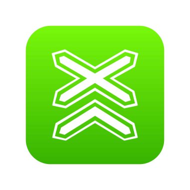 İki satır sigara bariyer Demiryolları yeşil simge vektör