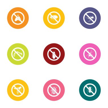 Panzehir Icons set, düz stil