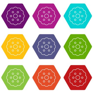 9 vektör bisküvi Icons set