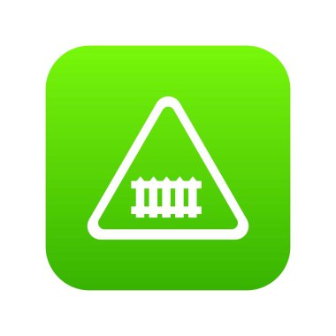 Geçiş demiryolu bariyer yeşil simge vektör