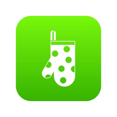 Mutfak eldiveni simgesi dijital yeşil