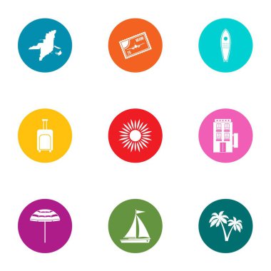 Alıcı ülke Icons set, düz stil