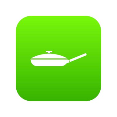 Siyah kızartma tavası simgesi dijital yeşil