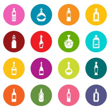 Renkli daireler vektör şişe Icons set