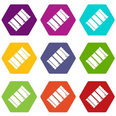 9 vektör çikolata Icons set