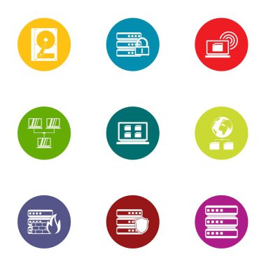 Yumuşak Icons set, düz stil düzeltmek