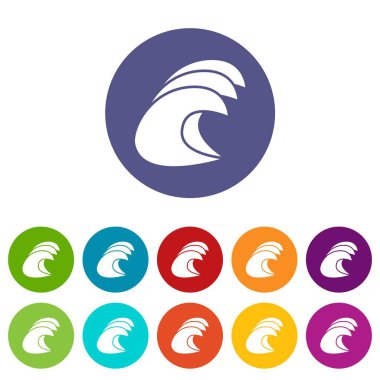 Yüksek okyanus dalgaları simgesi, basit tarzı