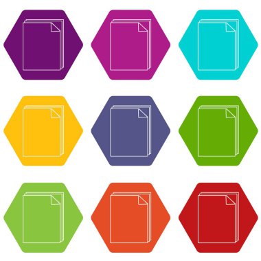 9 vektör kağıt Icons set