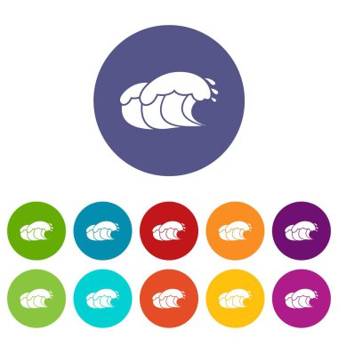 Köpük simgesi, basit tarzı ile dalga okyanus