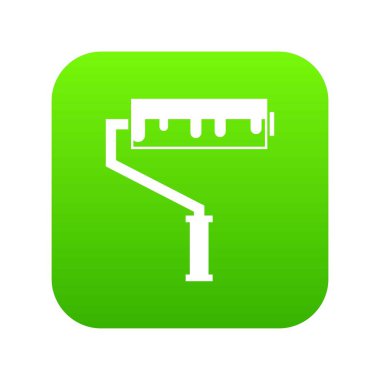 Boya simgesi dijital yeşil boya silindiri