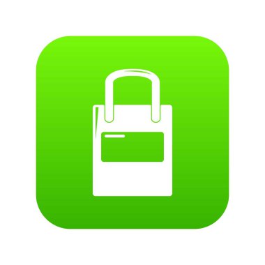 Eco poşet yeşil simge vektör