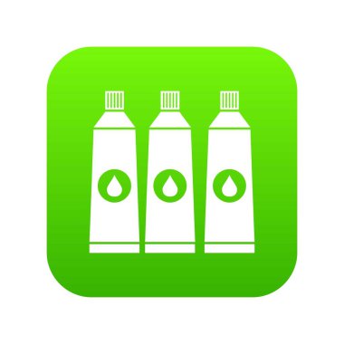 Üç tüp boya simgesi dijital yeşil ile