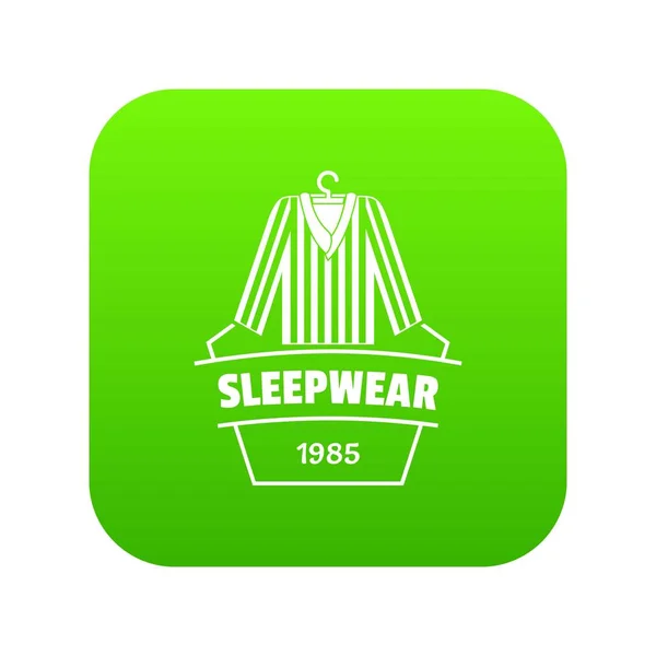 Icono de ropa de dormir vector verde — Archivo Imágenes Vectoriales