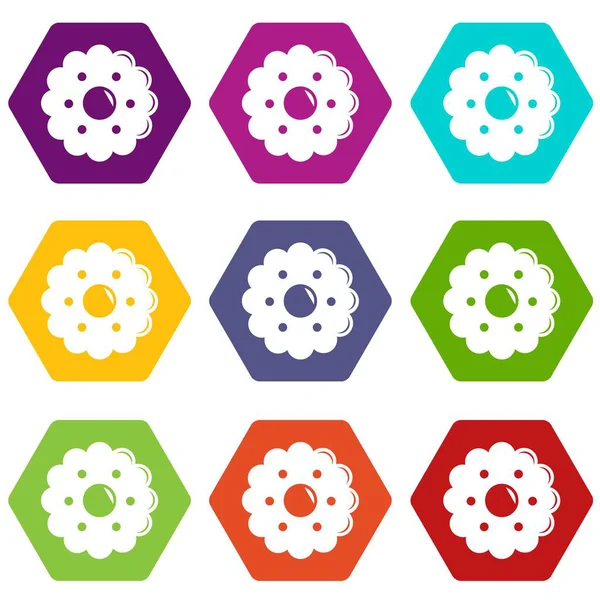 9 vektör bisküvi Icons set