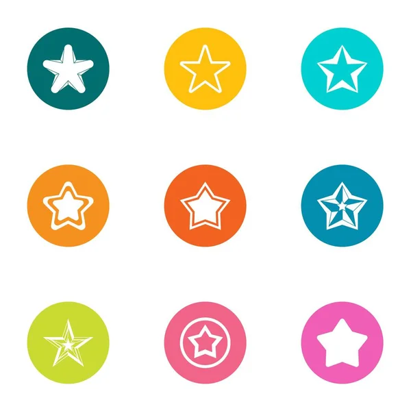 Star icons set, flat style — Stock Vector