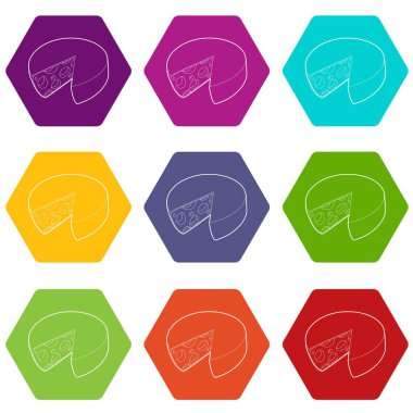 9 vektör peynir Icons set