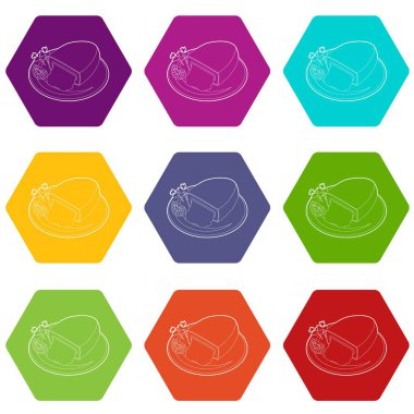 9 vektör Kiev pirzola Icons set