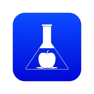 Test şişesi elma simgesi dijital mavi