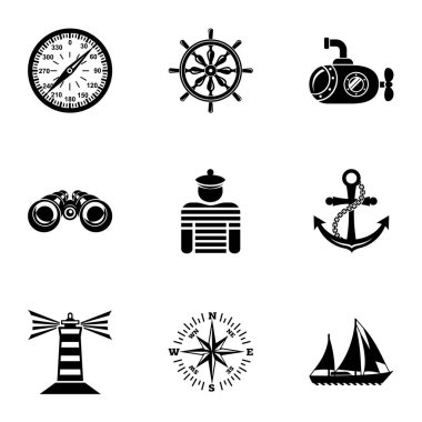 Kaptanlık Icons set, basit tarzı