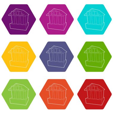 9 vektör banka Icons set