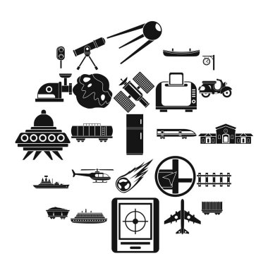 İleri teknoloji Icons set, basit tarzı