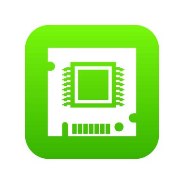 Entegre mikroçip yeşil simge vektör