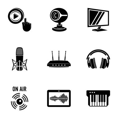 Görme Icons set, basit tarzı