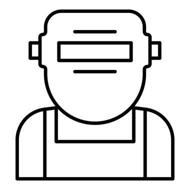 Kaynakçı maske yüz simgesi, anahat stili