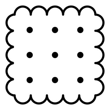 Kare bisküvi simgesi, anahat stili