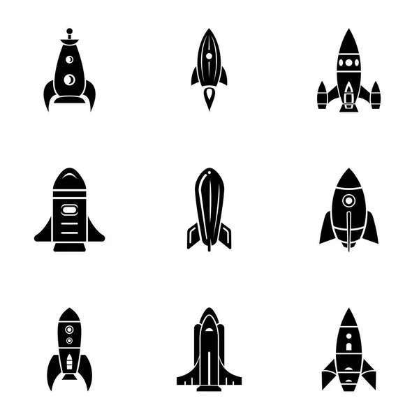 Conjunto de iconos de proyectil, estilo simple — Vector de stock