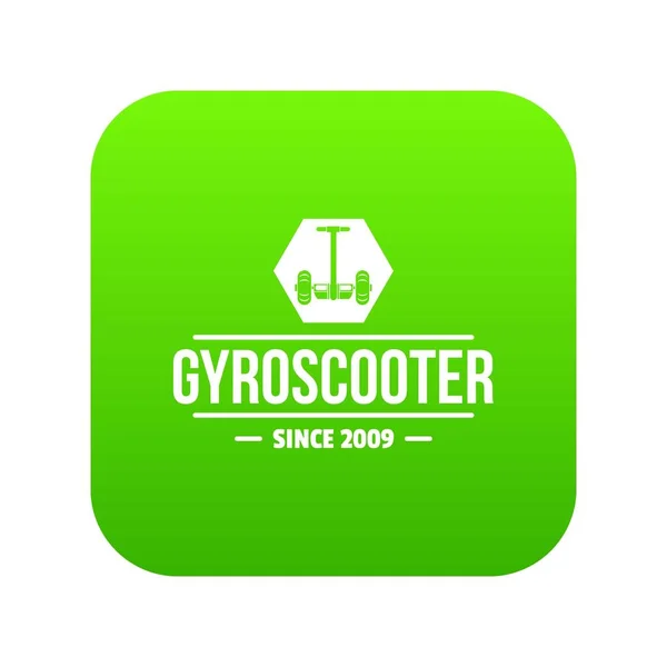 Balance giroscooter icono verde vector — Archivo Imágenes Vectoriales
