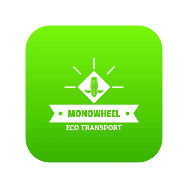 Lifestyle mono wheel icon green vector — Stock Vector