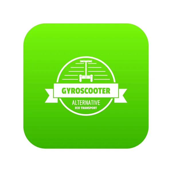 Giroscooter icono verde vector — Archivo Imágenes Vectoriales