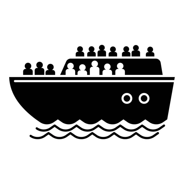 Migrerende schip pictogram, eenvoudige stijl — Stockvector