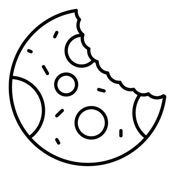 Morso icona cookie, stile contorno — Vettoriale Stock