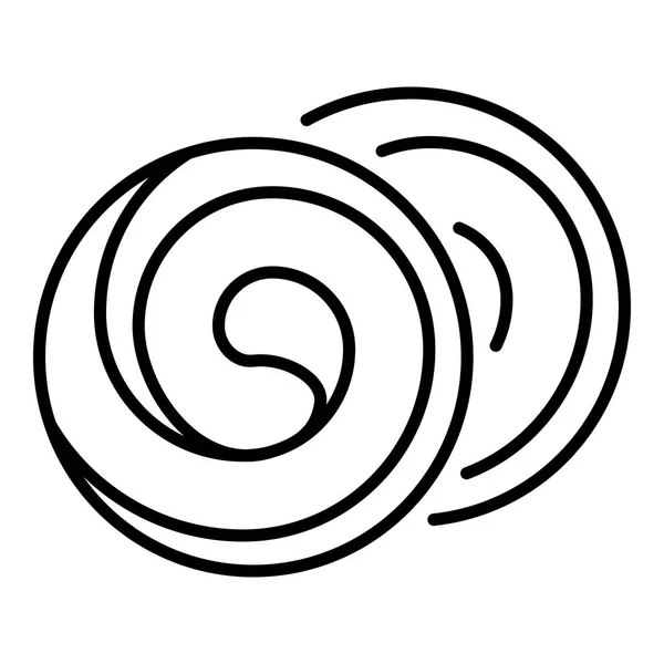 Swirl biscuit pictogram, Kaderstijl — Stockvector