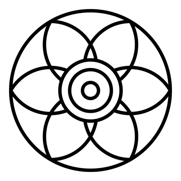 Иконка круглого цветочного печенья, стиль контура — стоковый вектор