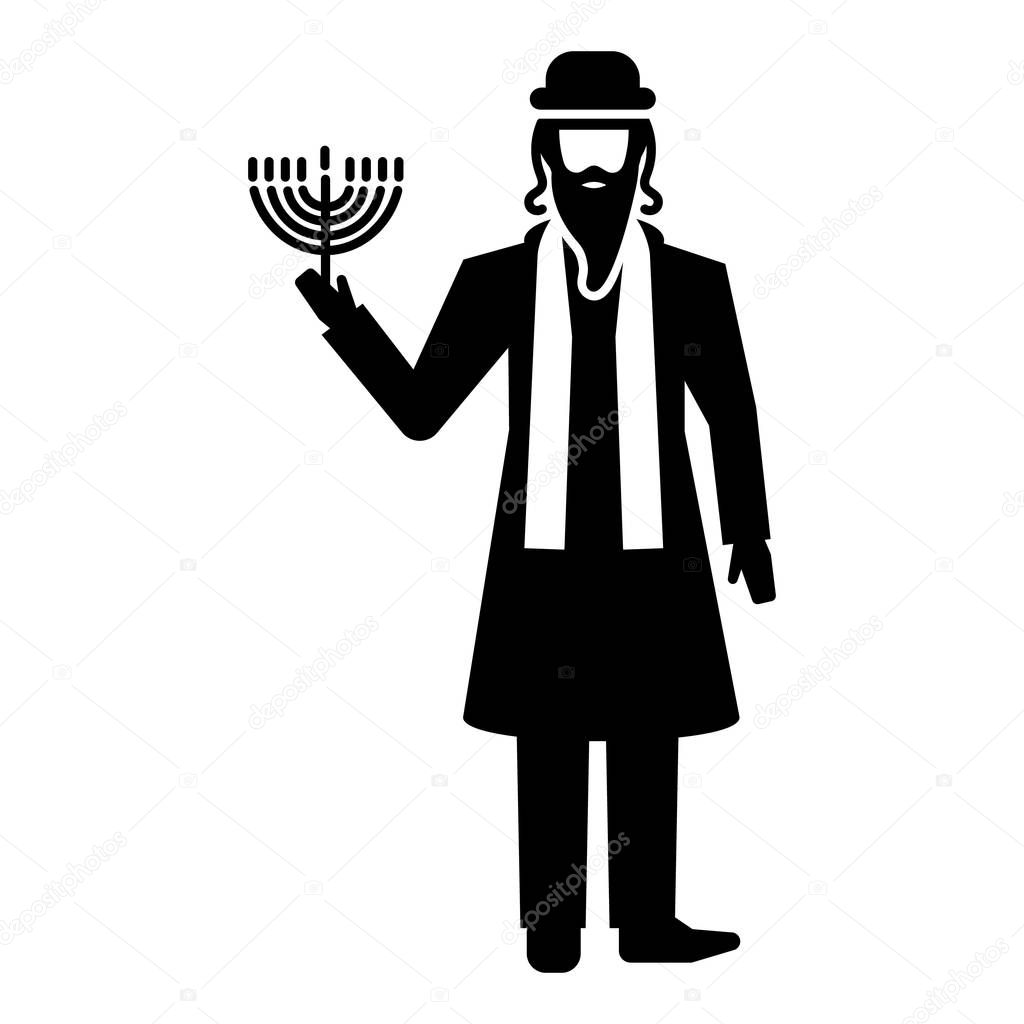Jewish man icon, simple style