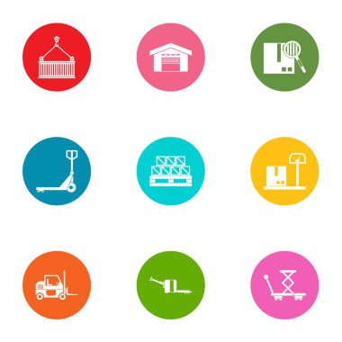 Icons set, düz stil daldırın