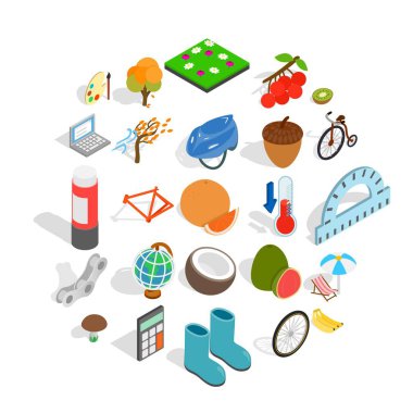 Ebeveynlik Icons set, izometrik stili