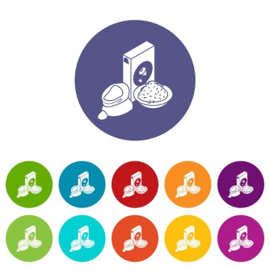 Mısır unu simgeler vektör renk ayarla