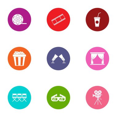 Hareketli resimler simgeler ayarla, stil düz